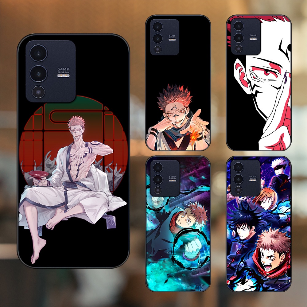 Ốp lưng Vivo V23 5G viền đen in hình Yuji Jujutsu Kaisen