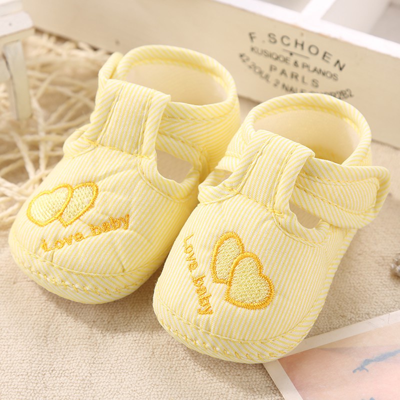 Giày Vải cotton Đế Mềm Chống Trượt Cho Bé 0-12 Tháng Tuổi Tập Đi