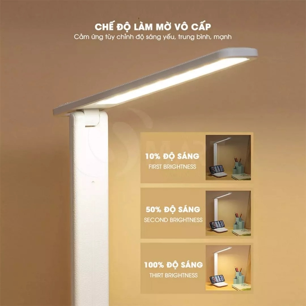 Đèn Học Để Bàn Chống Cận Tích Điện Cảm Ứng Siêu Nhạy [3 Chế Độ Màu + Điều Chỉnh Độ Sáng]