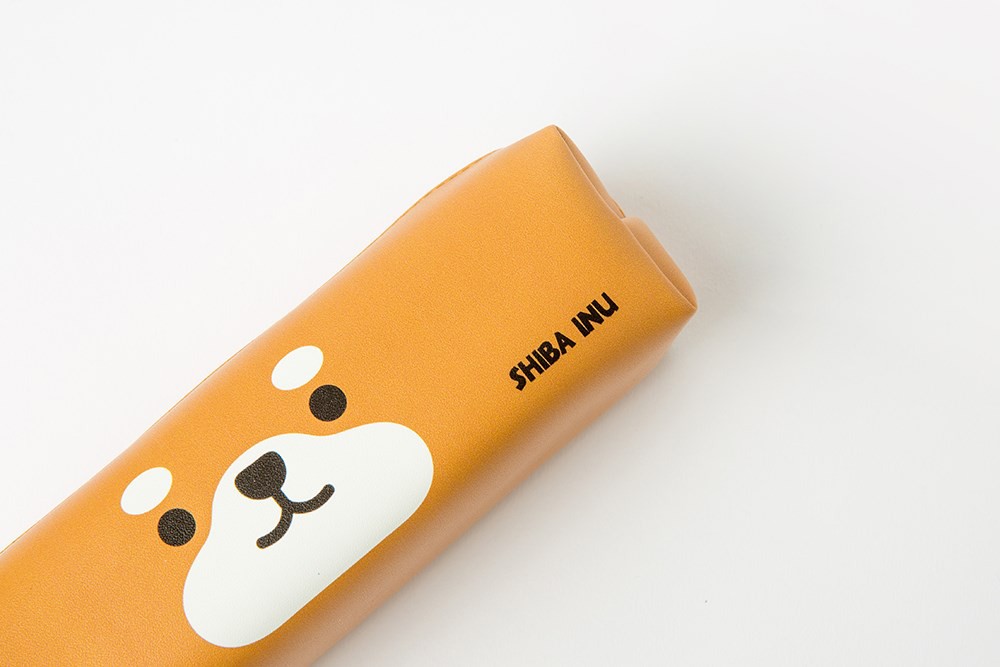 Túi Đựng Bút ARTBOX Hàn Quốc Màu Nâu Hình Shiba Đáng Yêu