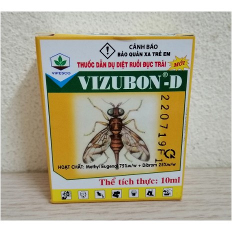 1 HỘP 2 lọ (10ml/lọ) VIZUBON-D - Thuốc dẫn dụ diệt ruồi vàng đục trái cây