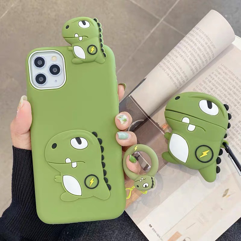 Ốp cao su khủng long 3D iPhone 6/6s/7/8/SE /7/8Plus/X/Xr/Xs/XsMax/11/Pro/Max 12 Mini 12/12 Pro/Max/13/Pro/Max