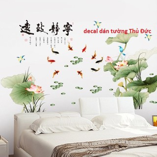 decal dán tường hoa sen mới