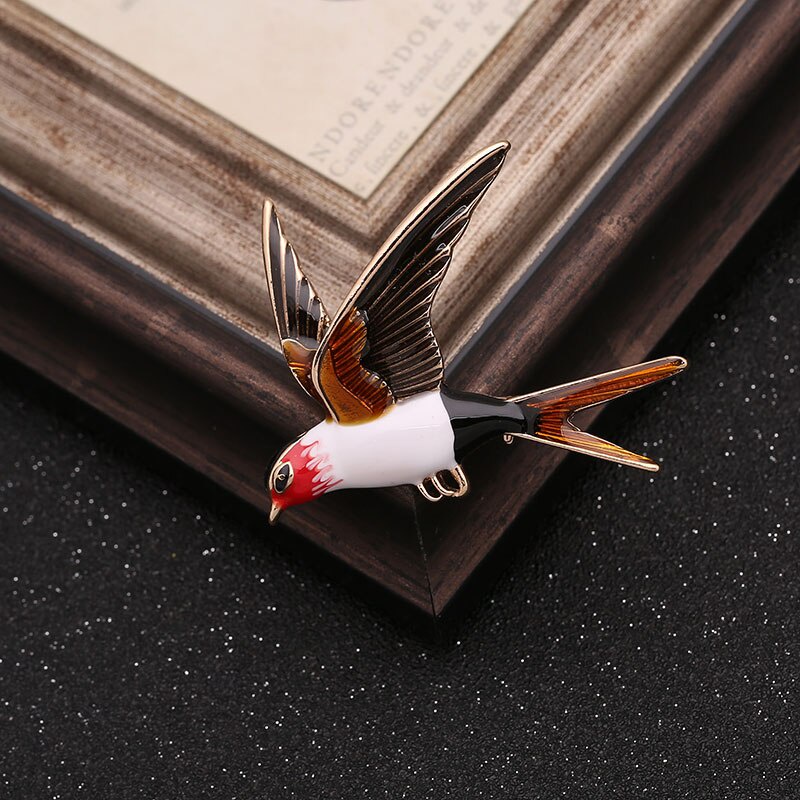 Ghim Cài Áo Hình Chim Én Nhiều Màu Sắc Thời Trang