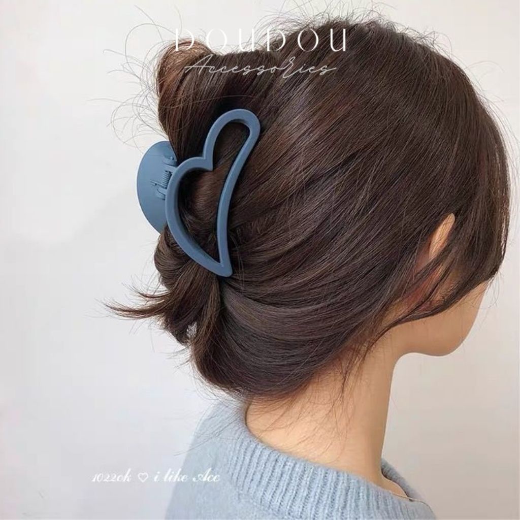 (XẢ KHO THANH LÝ) Phụ kiện kẹp tóc xinh DOUDOU Kẹp càng cua Hàn Quốc cho nữ Kẹp IU hình trái tim thời trang ZJ031