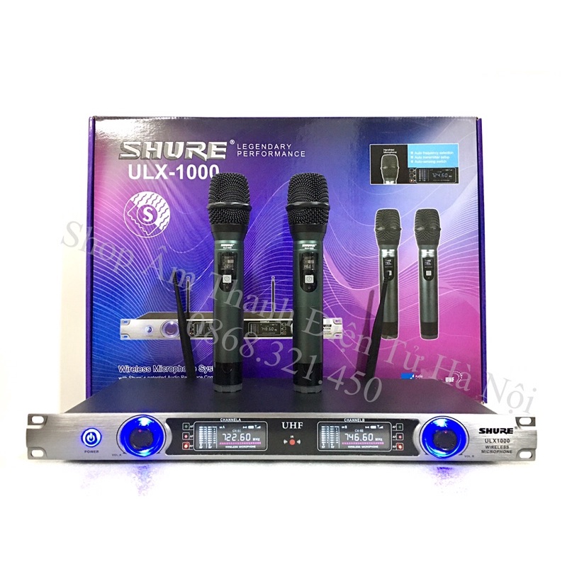 Micro Không Dây SHURE ULX 1000 và ULX 500 Hút Giọng Tốt, Hát Nhẹ, Sóng Khỏe, Hỗ Trợ Chống Hú Tốt.