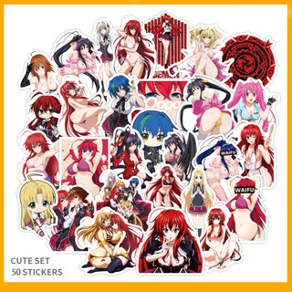 Set 50 Sticker PVC Hentai Anime Sexy Siêu Hot không thấm nước, dán mũ nón, xe, vali, laptop, điện thoại