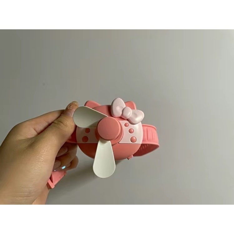 Quạt Đeo Cổ Tay Mini Sạc USB Hình Đồng Hồ Hoạt Hình Dễ Thương Bằng Silicon Có Thể Tùy Chỉnh