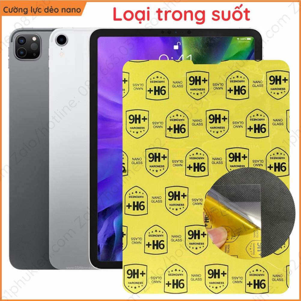 Kính cường lực ipad pro 2018 2020 2021 2022  và dán cường lực dẻo nano, trong, nhám chống vân tay