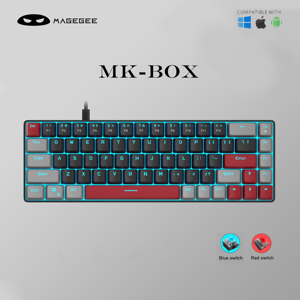 Bàn Phím Cơ Không Dây Magege MK-Box 65% 68 Phím Loại C Dành Cho Laptop