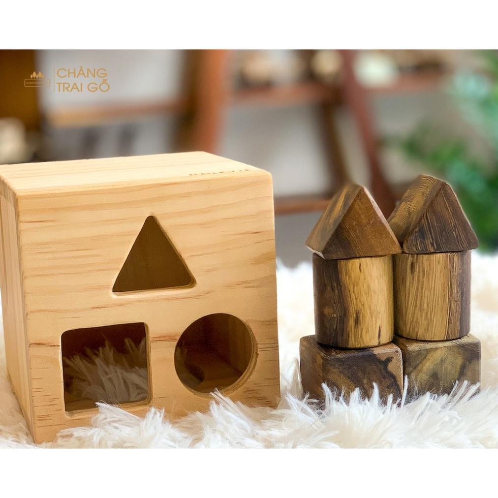 Hộp thả hình khối gỗ Bộ giáo cụ Montessori - Chàng Trai Gỗ bán sỉ lẻ Free ship hàng loại 1 gỗ an toàn