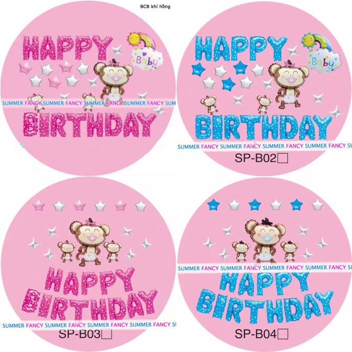 Set bóng sinh nhật cho bé và người lớn Happy Birthday trang trí sinh nhật  balloon decorating party thôi nôi SPB