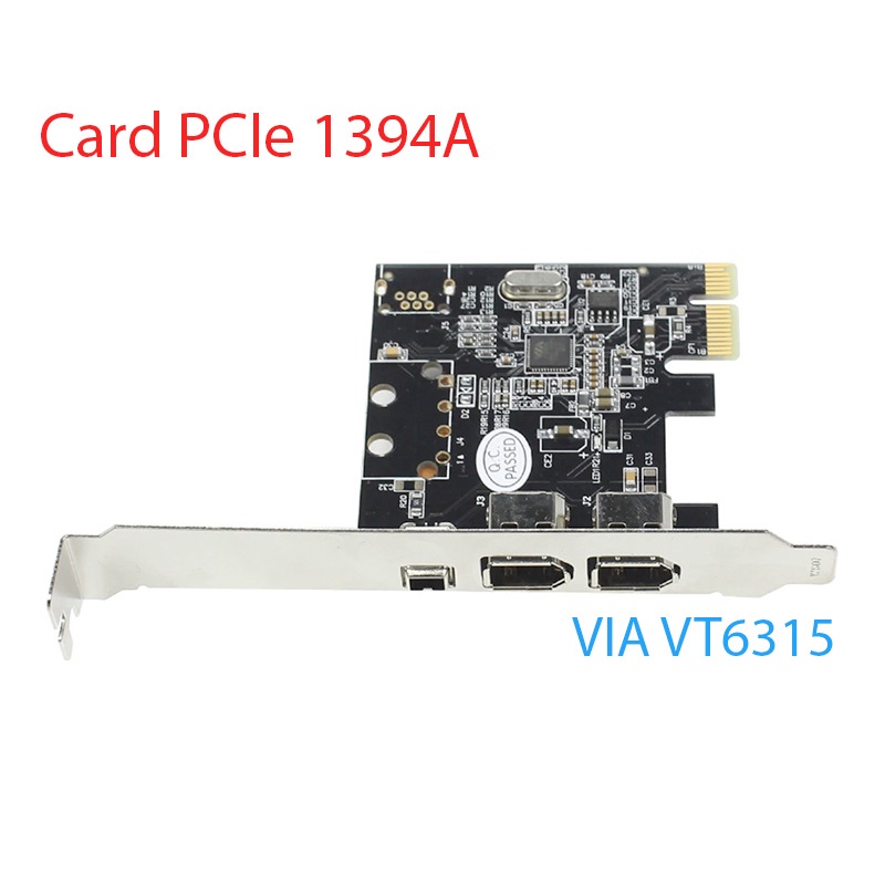 Card PCIe ra 3 cổng 1394A 6pin, 1 cổng 1394 4pin dùng cho PC, máy tính đồng bộ