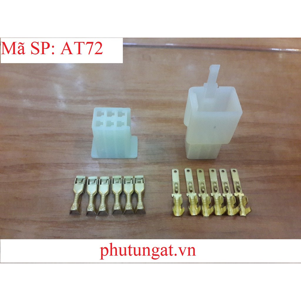 Bộ Giắc Nhựa 6 Lỗ 6P - 2.8 - AT72 ( 1 bịch/10 bộ)