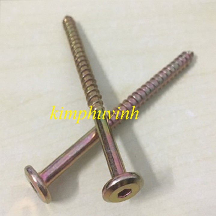 50 CON - 6x80mm VÍT GỖ LỤC GIÁC CHÌM REN THƯA