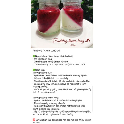 Gelatine hữu cơ RUF 9g - Gelatine thường Ewald 50g làm thạch, kẹo dẻo cho bé