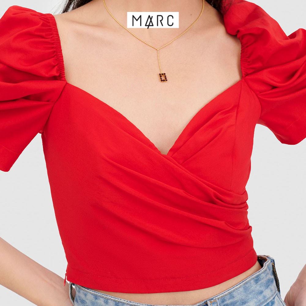 Áo nữ MARC FASHION crop smocking lưng cổ tim