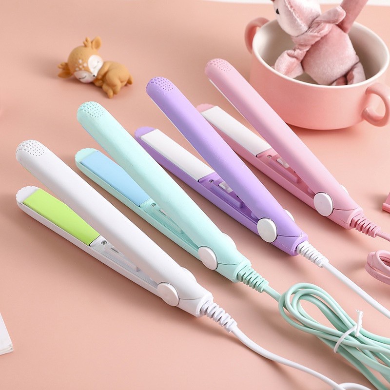 [Hàng cao cấp có bảo hành] Máy duỗi tóc mini cute tác dụng uốn cụp, ép thẳng tiện lợi full hộp 4 màu xinh xắn