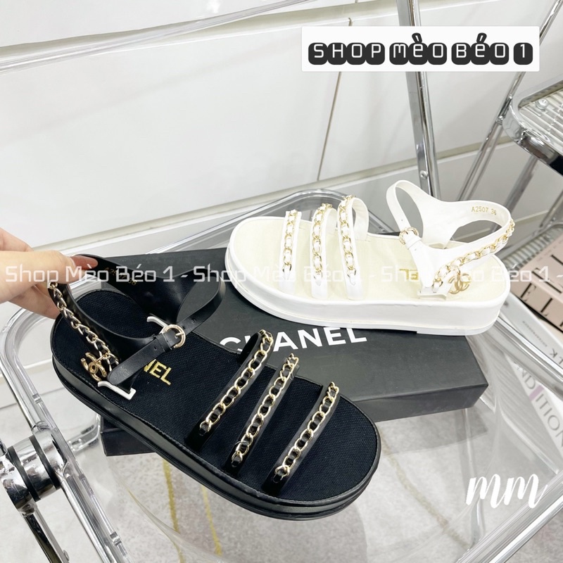 Sandal cn ba quai xích ngang đế bằng fullbox