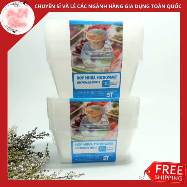 {GÍA SỐC} Combo 10 hộp nhựa đựng thực phẩm Microwaves boxes sử dụng được trong lò vi sóng
