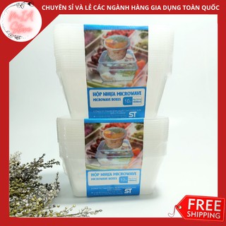 {GÍA SỐC} Combo 10 hộp nhựa đựng thực phẩm Microwaves boxes sử dụng được trong lò vi sóng