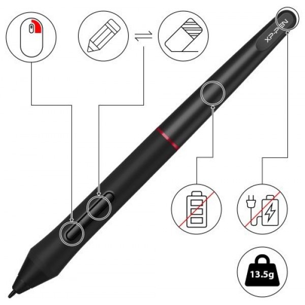 Bút Vẽ Cảm Ứng Không Sạc Passive Stylus PA2 Cho XP-Pen Artist 12 Pro, 13.3 Pro, 15.6 Pro, 22R Pro