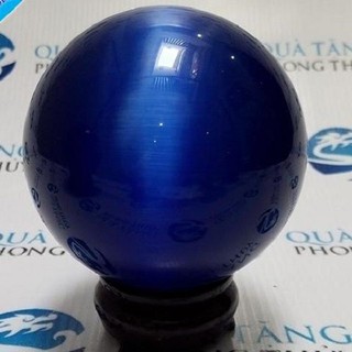  QUẢ CẦU PHONG THỦY ĐA MẮT MÈO XANH DƯƠNG ĐƯỜNG KÍNH 6CM 8CM 10CM 12CM+ TẶNG KÈM CHÂN ĐẾ