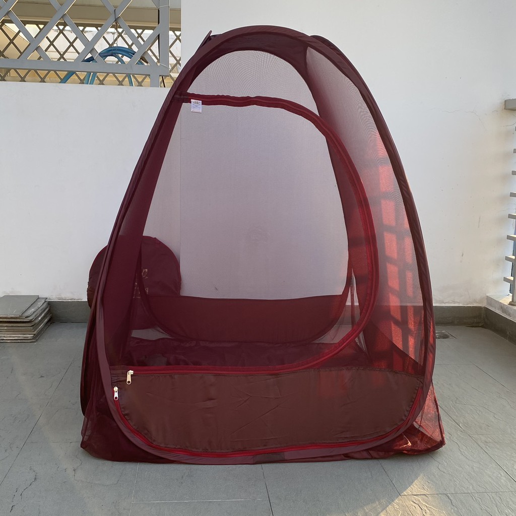 Mùng / Lều Ngồi Thiền Tự Bung 1m x 1m màu đỏ [ Hàng xuất khẩu - Bảo hành 18 tháng ]