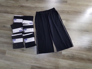 Quần Cullotes Lửng Sọc Hông G.U