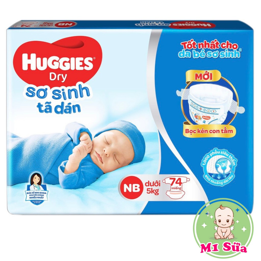  Shop M1 Sữa Tã Dán HUGGIES Size NB 74 (dành cho bé dưới 5kg)