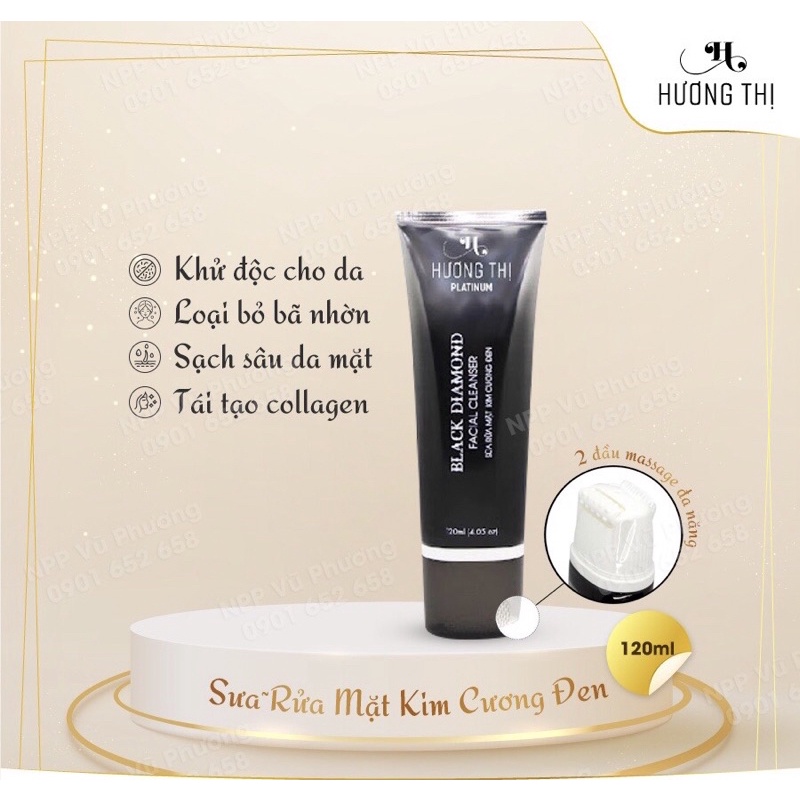 SỮA RỬA MẶT KIM CƯƠNG ĐEN   HƯƠNG THỊ 120ml