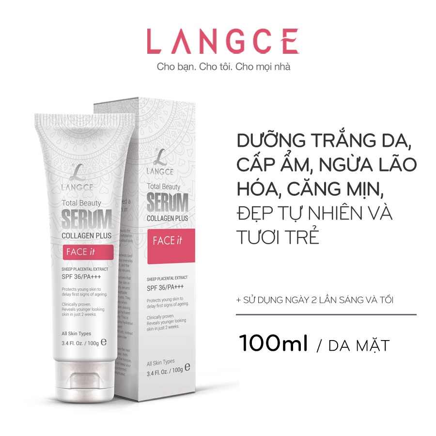 SERUM ĐẸP DA COLLAGEN+ FACE it DƯỠNG TRẮNG DA, GIỮ ẨM, MỀM MỊN 100ml BS LANGCE | BigBuy360 - bigbuy360.vn