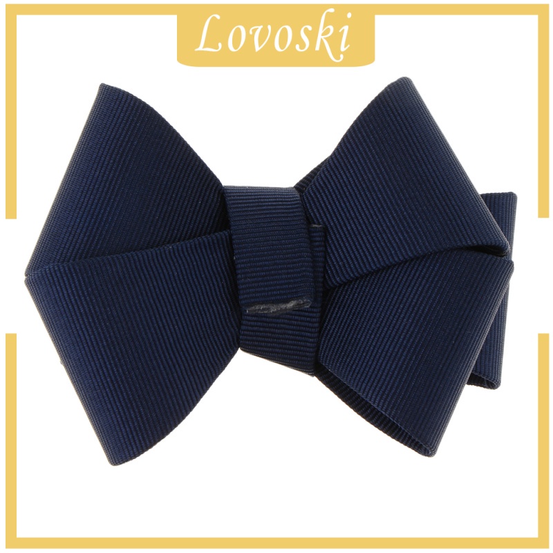 [LOVOSKI] Plain Ribbon Bow Bowknot High Heel Shoe Clips Charm Decoration 1pc Dark Blue