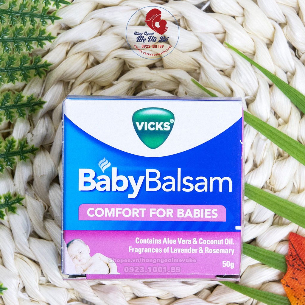 [Mã MKBC245 giảm 8% đơn 400K] Dầu Bôi Ấm Ngực Vick Baby Balsam 50g - Úc [Date 1/2023]