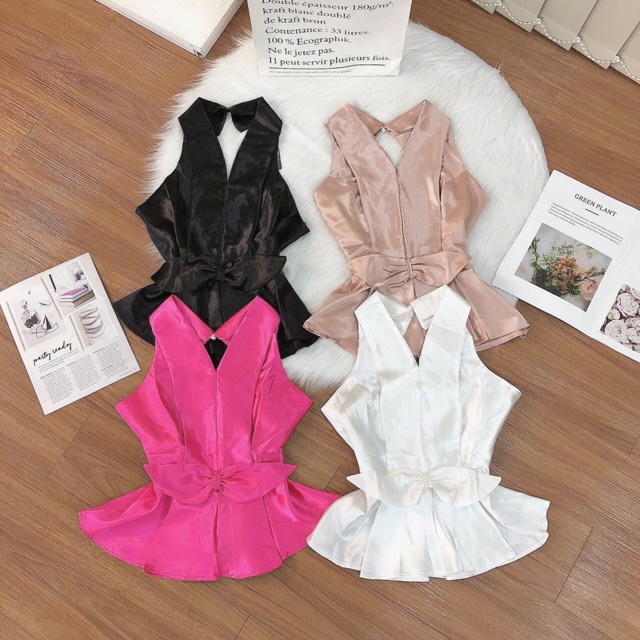 Áo phi lụa cổ yếm tùng xoè chanh xã HÌNH THẬT TRẢI SÀN VÀ MẪU SHOP CHỤP