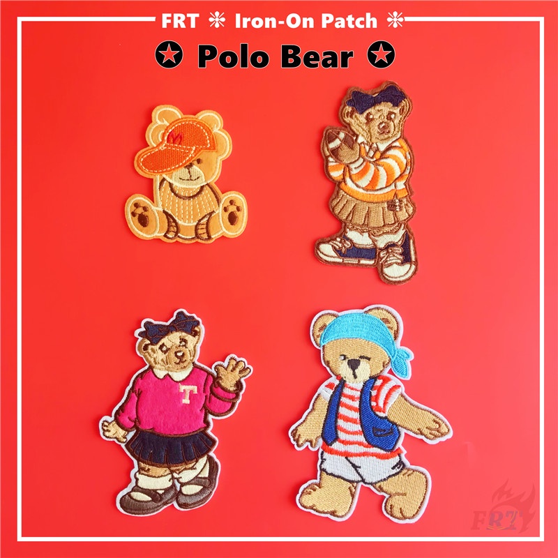 1 Sticker Ủi Thêu Hình Gấu Hoạt Hình 02: Leisure Time