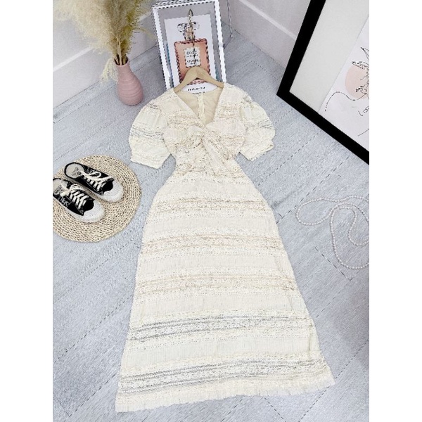 ĐẦM MAXI REN XOẮN NGỰC CAO CẤP 2 MÀU