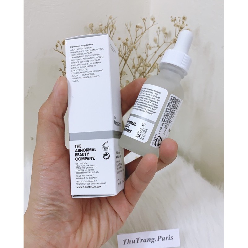 Serum Cấp Ẩm Chuyên Sâu, Phục Hồi Da Hư Tổn Hyaluronic 2% + B5 The Ordinary