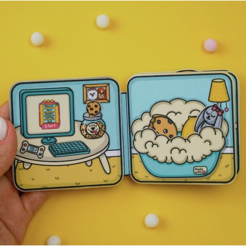 NGÔI NHÀ BÚP BÊ GIẤY CÚN CON VÀNG