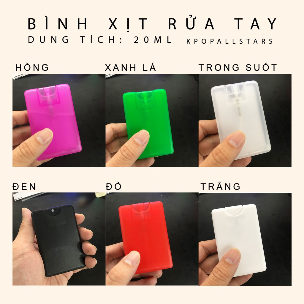 [IN THEO YÊU CẦU] Bình xịt nước rửa tay - 20ml, gọn nhẹ dễ đem theo, thích hợp làm quà tặng người thân mùa Covid