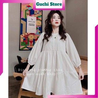 Váy babydoll xếp ly ngực phối tay bồng tiểu thư trẻ trung