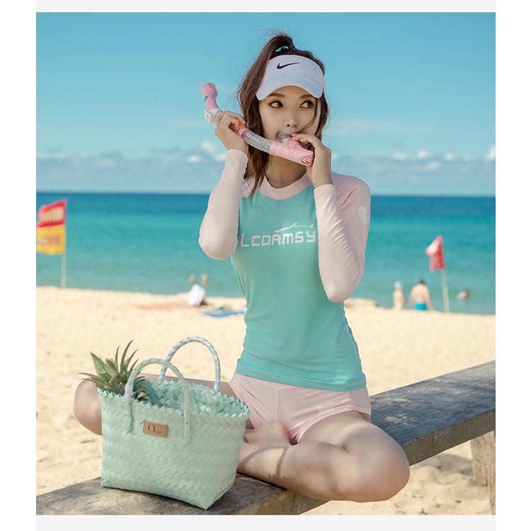 Đồ bơi chống nắng dài tay thể thao nhanh khô thích hợp đi bơi/ lướt sóng/ lặn cho nữ