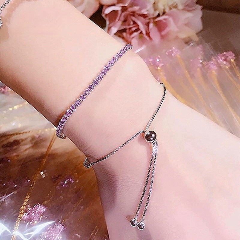 Vòng tay đính đá lấp lánh thiết kế thanh lịch dành cho nữ