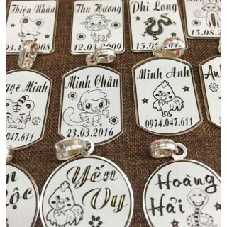 Mặt dây chuyền bạc khắc tên tuổi cho bé yêu