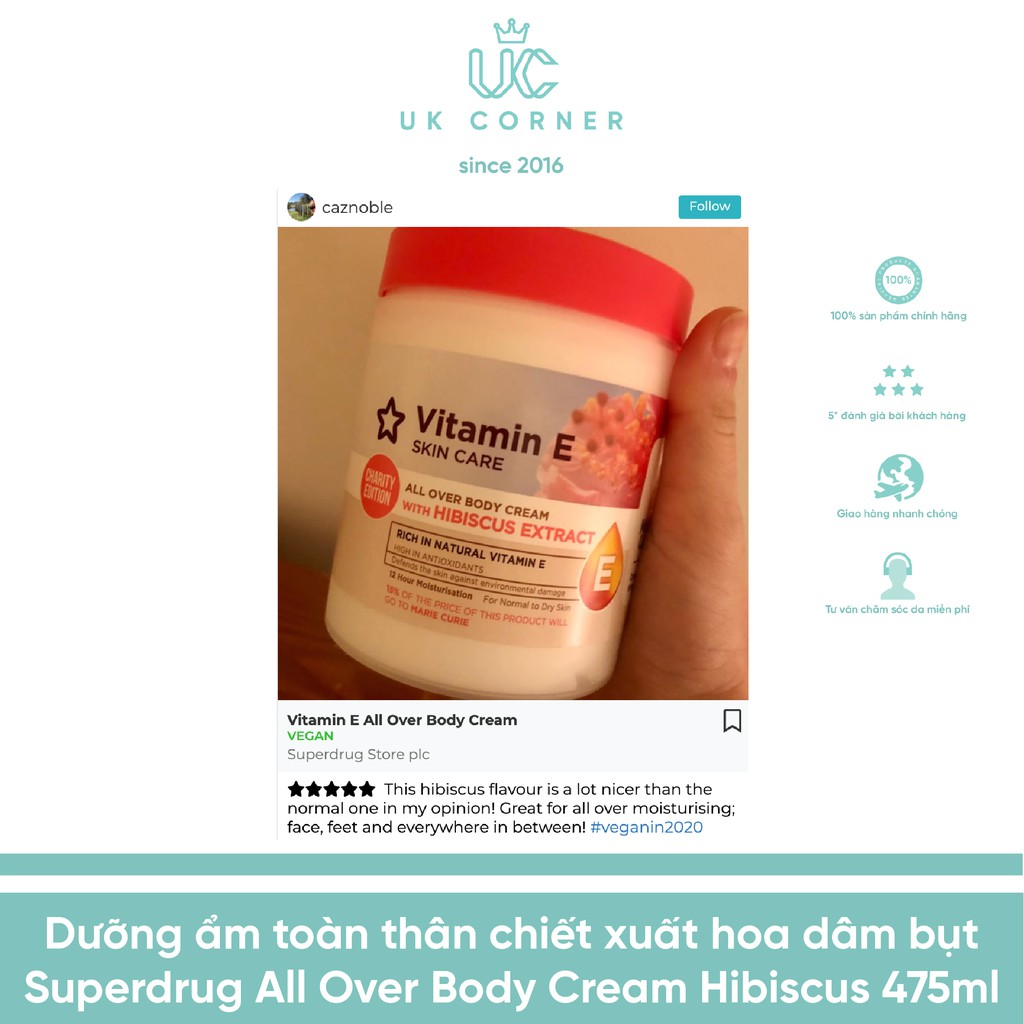 [TIẾT KIÊM]_Dưỡng thể Superdrug Vitamin E All Over Body Cream