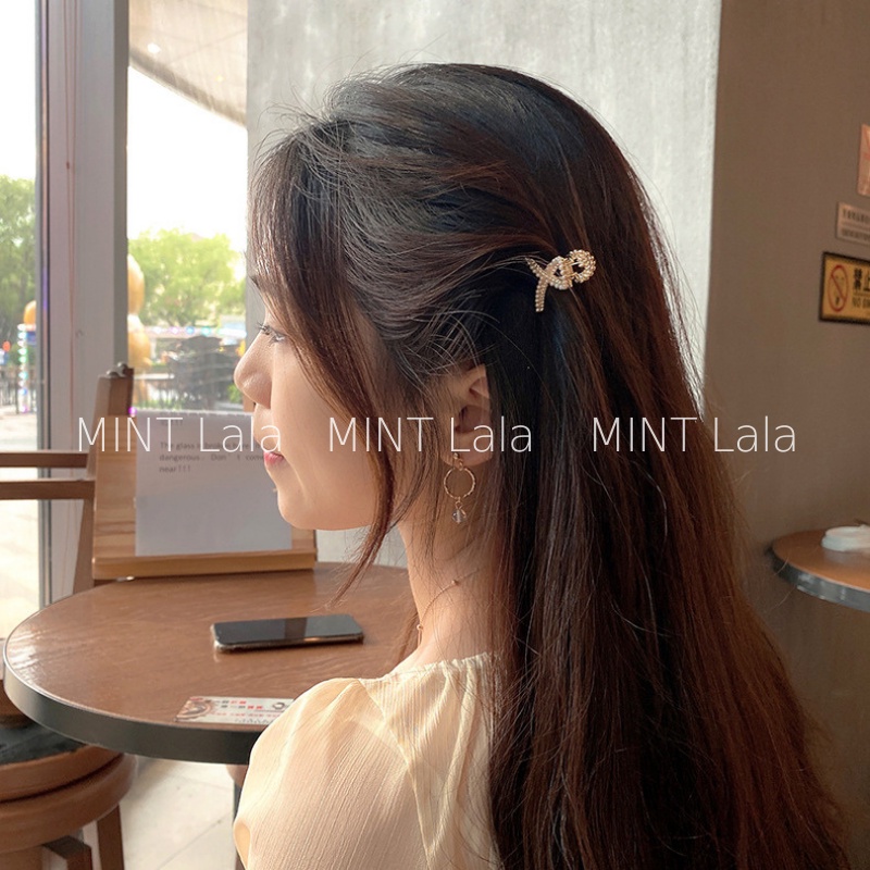 Kẹp Tóc Nhỏ Đính Đá Hạt Trai Kẹp Tóc Mái, Nửa Đầu Hàn Quốc Xinh Xắn
