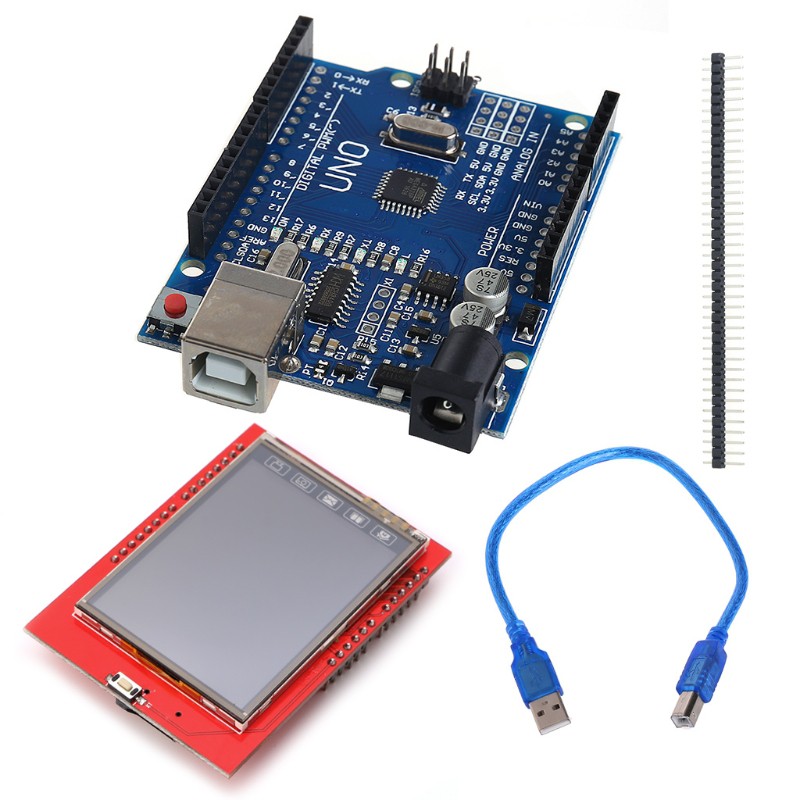 Bảng Mạch Uno R3 Mega328P Màn Hình Cảm Ứng Lcd 2.4 Inch Tft Cho Arduino