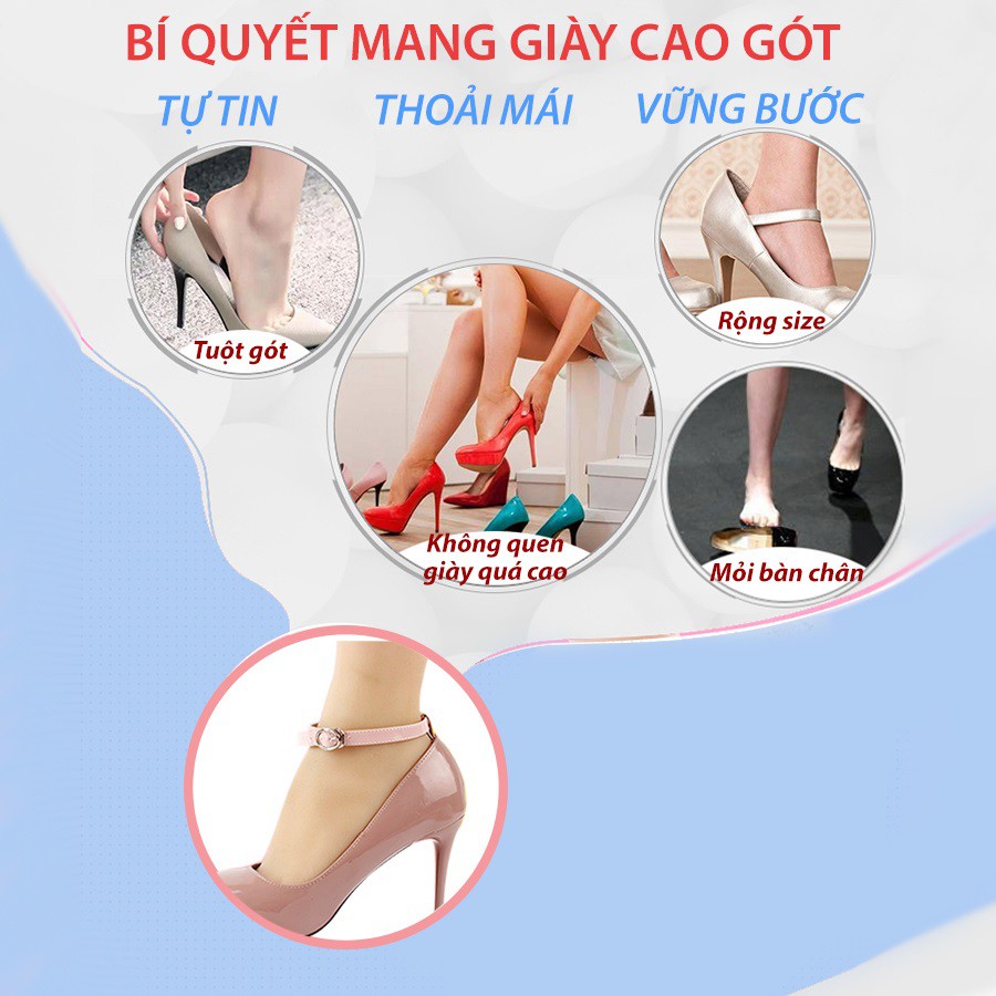 Dây giày vòng cổ chân chống tuột gót dùng mang giày cao gót, giày búp bê và giày đế bằng PK52