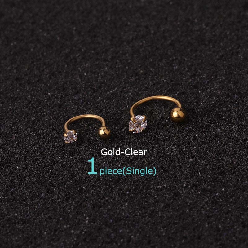 Khuyên Tai Hình Móng Ngựa Độc Đáo Bằng Thép Không Gỉ 20g