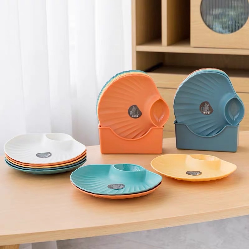 Khay Đĩa Đựng Bánh Kẹo  4 Chiếc - Sét 4 đĩa sò đựng thức ăn, đồ ăn vặt